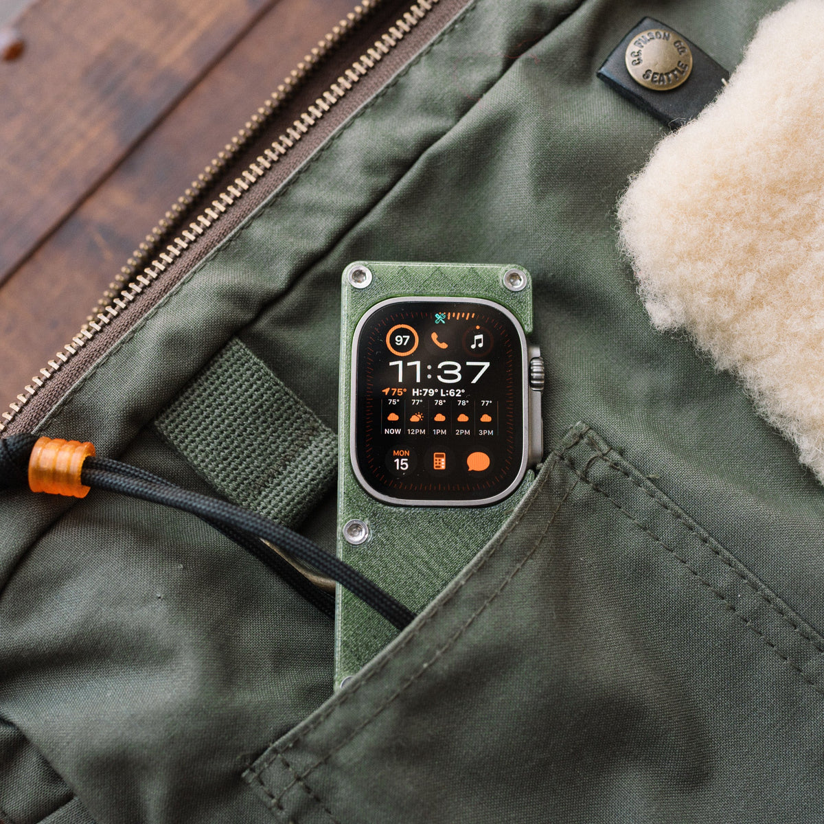 miniphone ultra (mpu) case for Apple Watch Ultra - olive green
