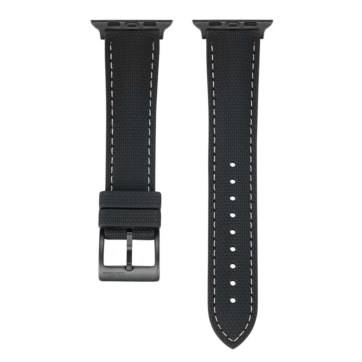 Sailcloth Rubber Buckle - For Apple Watch - Black/White