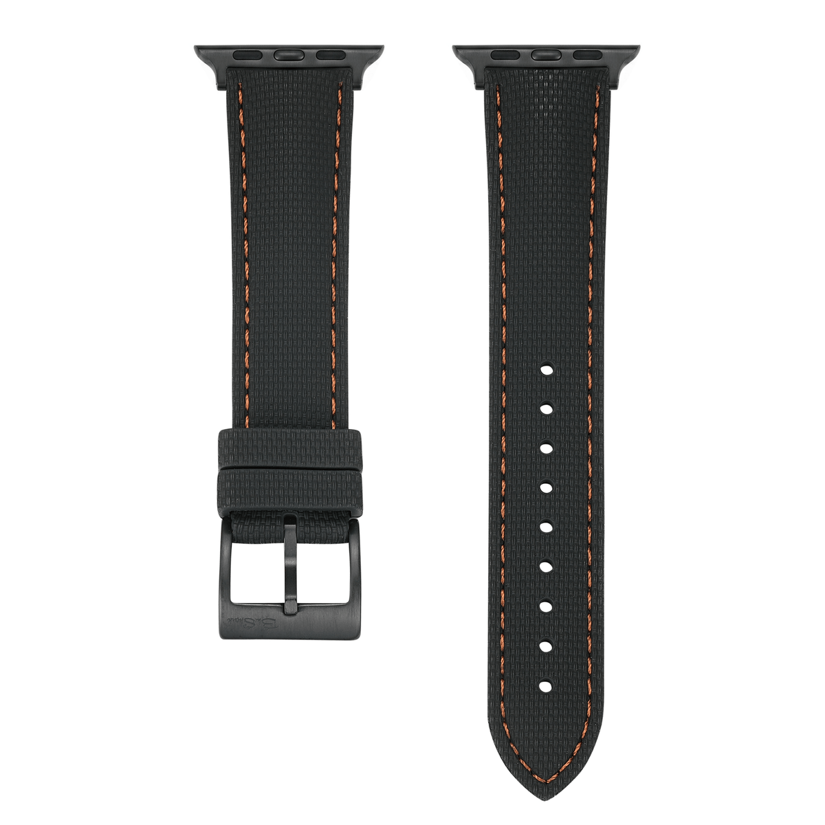 Sailcloth Rubber Buckle - For Apple Watch ULTRA - Black/Orange