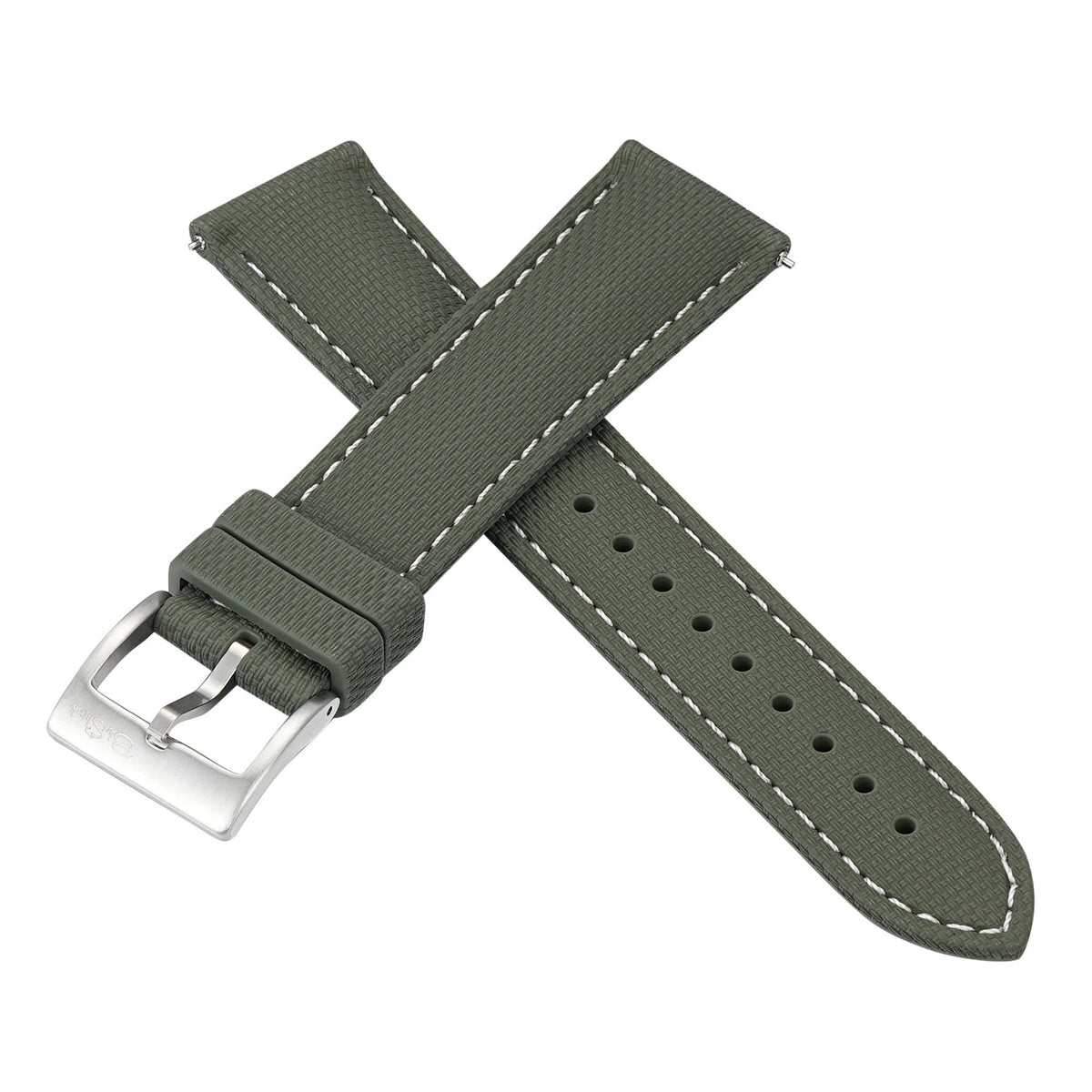 Sailcloth Rubber Buckle - Green/White
