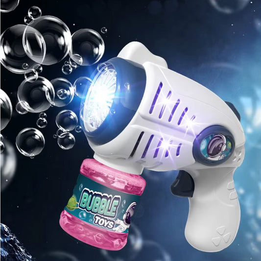 Blaster Bubble Blowing Toy Gun Tons of Bubbles LED Light Night or Day