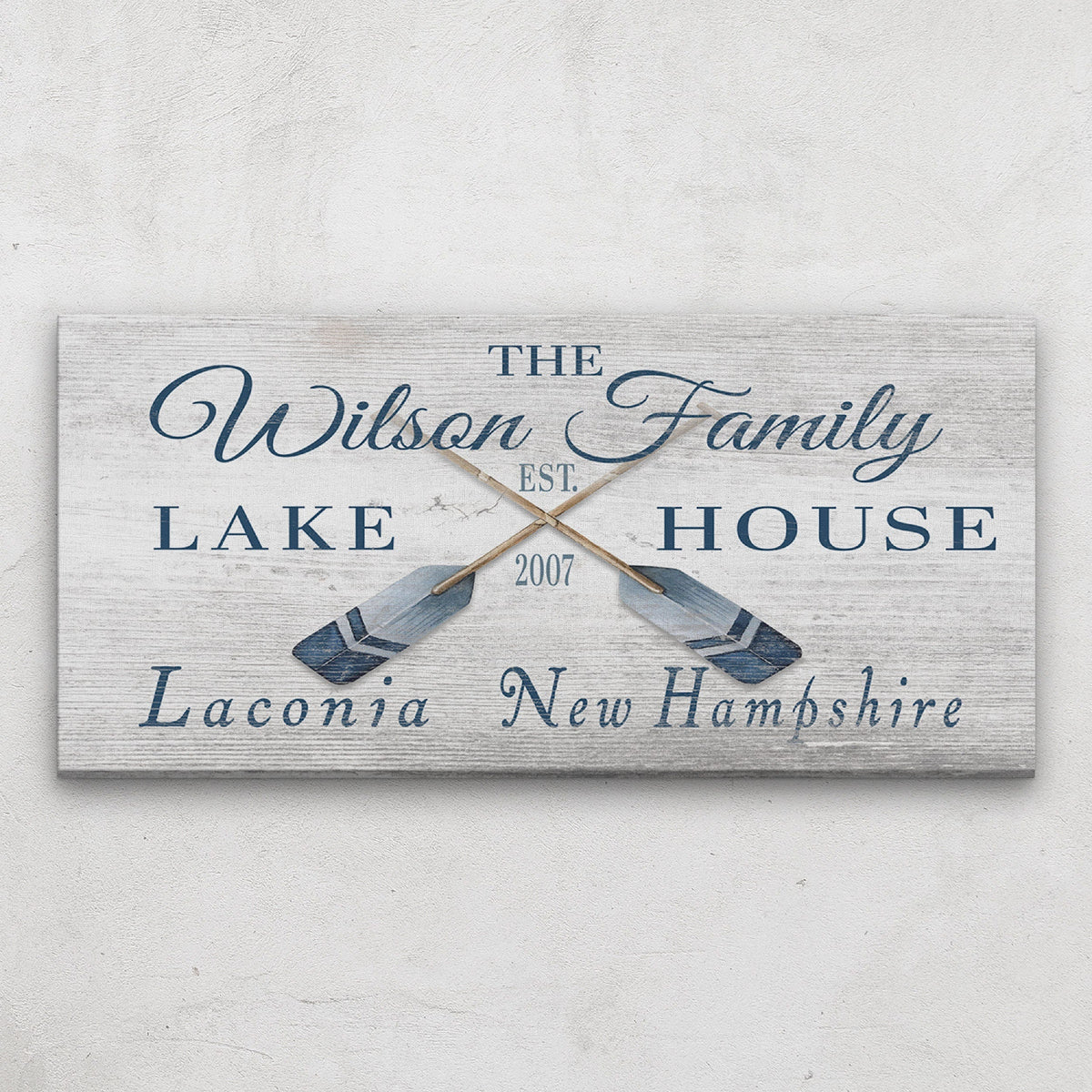 Longitude Latitude Personalized Coordinates Sign, With, Rustic Oars Paddles