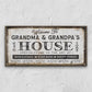 Grandma & Grandpas House Canvas Sign | Personalizable Grandparent Gift