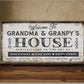 Grandma & Grandpas House Canvas Sign | Personalizable Grandparent Gift