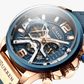 Men's Sports Waterproof Watch With Leather Belts, Chronometers And Large Numbers Details Luxury Watches Unique Design Excellent Gift