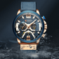 Men's Sports Waterproof Watch With Leather Belts, Chronometers And Large Numbers Details Luxury Watches Unique Design Excellent Gift