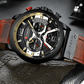 Men's Sports Waterproof Watch With Leather Belts, Chronometers And Large Numbers Details Luxury Watches Unique Design Excellent Gift