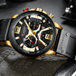 Men's Sports Waterproof Watch With Leather Belts, Chronometers And Large Numbers Details Luxury Watches Unique Design Excellent Gift
