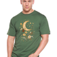 Celestial Moon Boho Flowers Vintage Unisex Bamboo/Cotton Graphic T-Shirt