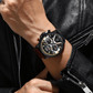 Men's Sports Waterproof Watch With Leather Belts, Chronometers And Large Numbers Details Luxury Watches Unique Design Excellent Gift