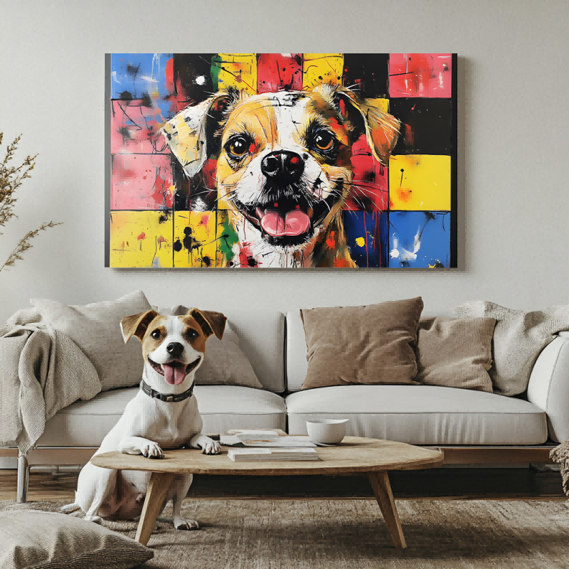 Paws in Mondrian Texture Portrait