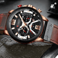 Men's Sports Waterproof Watch With Leather Belts, Chronometers And Large Numbers Details Luxury Watches Unique Design Excellent Gift