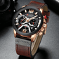 Men's Sports Waterproof Watch With Leather Belts, Chronometers And Large Numbers Details Luxury Watches Unique Design Excellent Gift
