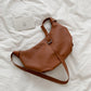 New PU Leather Shoulder Bag for Women Designer Wide Belt Handbags with Chain For LadiesWomen'S Big Bag Spring New Fashion Korean Leisure Half Round Women'S Bag Simple Large Capacity One Shoulder Oblique