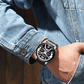 Men's Sports Waterproof Watch With Leather Belts, Chronometers And Large Numbers Details Luxury Watches Unique Design Excellent Gift