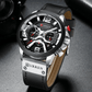 Men's Sports Waterproof Watch With Leather Belts, Chronometers And Large Numbers Details Luxury Watches Unique Design Excellent Gift