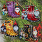 Seasonal Gnome Boots Wooden Christmas Ornaments – Set of 4 – 8091130-S4
