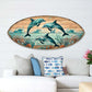 Dolphin Dance Surfboard Wall Art – Handcrafted Coastal Wooden Decor by G.DeBrekht – Beach House Ocean Decor – 8490149HS