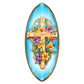 Christian Coastal Wall Decor - Peace Hope Joy Love Cross Surfboard Wall Art – Handcrafted Religious Decor by G.DeBrekht  – 8490156HS