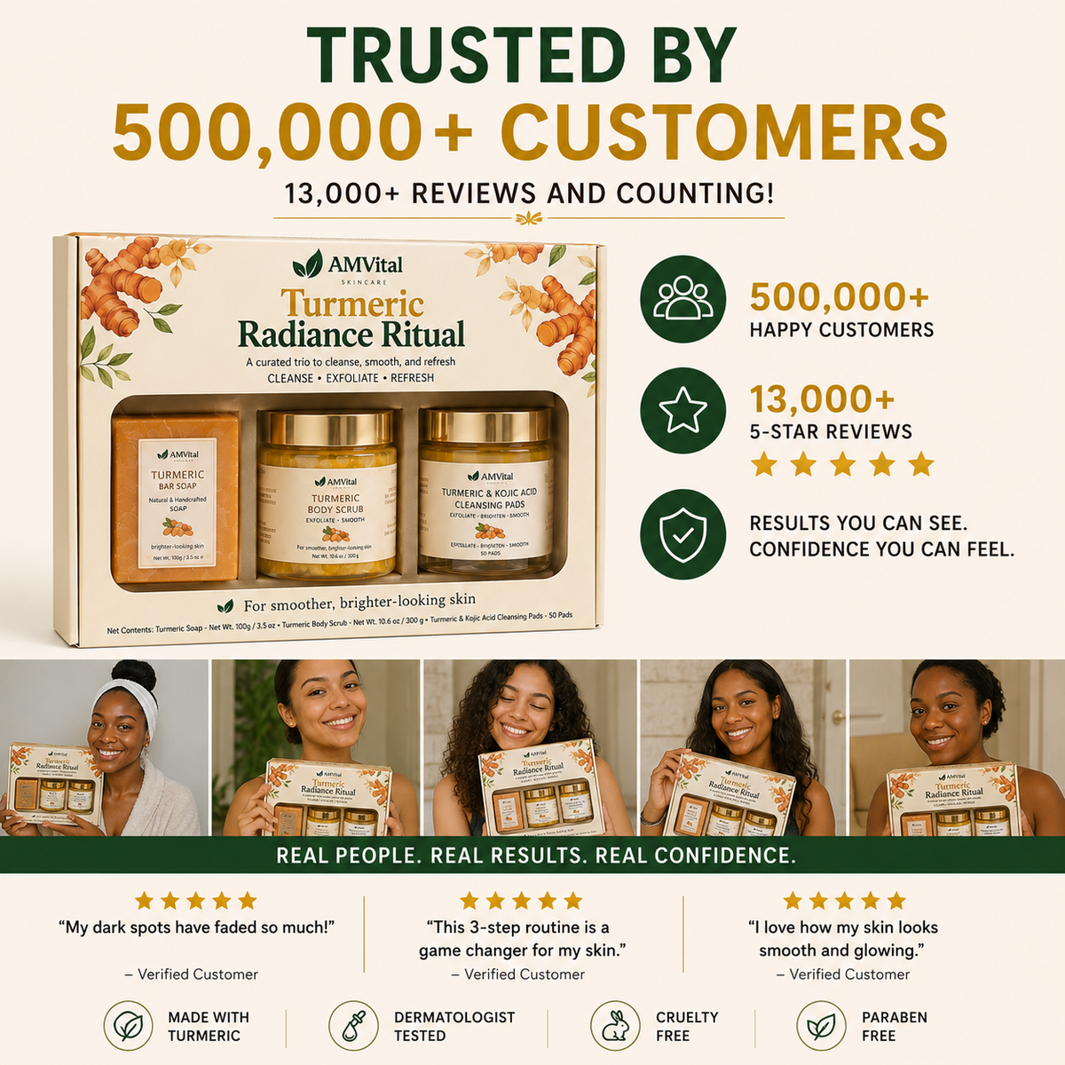 AMVital Turmeric Radiance Ritual 3-Piece Skincare Gift Set