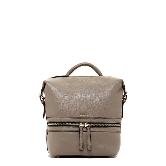 Grey Leather Backpack Purse Convertible Crossbody Bag