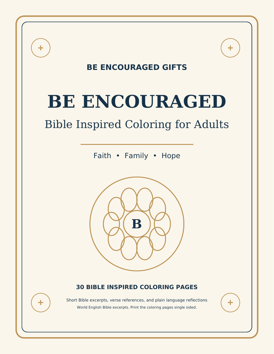 Be Encouraged Bible Inspired Coloring Book, Printable PFD
