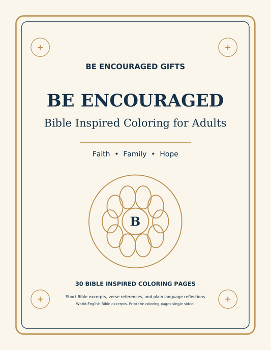 Be Encouraged Bible Inspired Coloring Book, Printable PFD