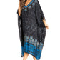 Sakkas Clementine Women's Tie Dye Caftan Dress/Cover Up Beach Kaftan Boho Summer