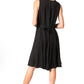 Sakkas Maya Midi Floral Embroidered Sleeveless Button Up Rayon Dress