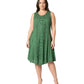 Sakkas Maya Midi Floral Embroidered Sleeveless Button Up Rayon Dress