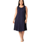 Sakkas Maya Midi Floral Embroidered Sleeveless Button Up Rayon Dress