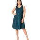 Sakkas Maya Midi Floral Embroidered Sleeveless Button Up Rayon Dress