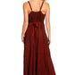 MKY Amy Stonewashed Rayon Embroidered Adjustable Spaghetti Straps Long Dress