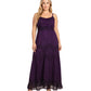 MKY Amy Stonewashed Rayon Embroidered Adjustable Spaghetti Straps Long Dress