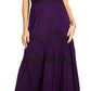 MKY Amy Stonewashed Rayon Embroidered Adjustable Spaghetti Straps Long Dress