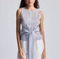 Front-tie Top in Linen Stripes