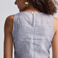 Front-tie Top in Linen Stripes