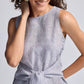 Front-tie Top in Linen Stripes
