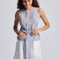 Front-tie Top in Linen Stripes