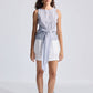 Front-tie Top in Linen Stripes