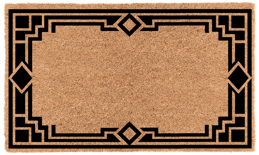 Geometric Border Personalized Coir Mat