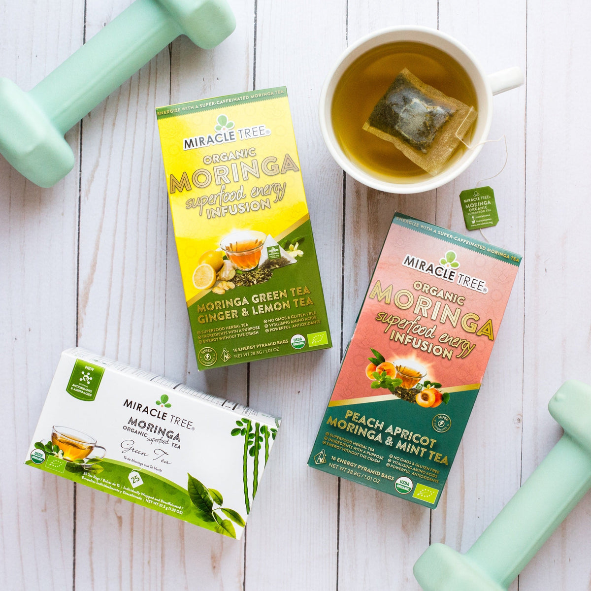 Organic Moringa Energy Tea - Ginger Lemon - Natural Coffee Alternative