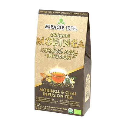 Organic Moringa Energy Tea - Chai - Natural Coffee Alternative