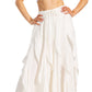 Sakkas Nova Womens Bohemian Stonewashed Rayon Asymmetrical Hem Maxi Swing Skirt