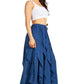 Sakkas Nova Womens Bohemian Stonewashed Rayon Asymmetrical Hem Maxi Swing Skirt