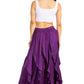 Sakkas Nova Womens Bohemian Stonewashed Rayon Asymmetrical Hem Maxi Swing Skirt