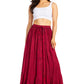 Sakkas Ahaana Women Renaissance Boho Rayon Maxi Embroidered Paneled Summer Skirt
