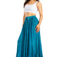 Sakkas Ahaana Women Renaissance Boho Rayon Maxi Embroidered Paneled Summer Skirt