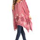 Sakkas Adalwin Third Tie Dye Desert Sun Circle Ponch Tunic Top Blouse W/Embroidery
