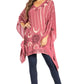 Sakkas Adalwin Third Tie Dye Desert Sun Circle Ponch Tunic Top Blouse W/Embroidery